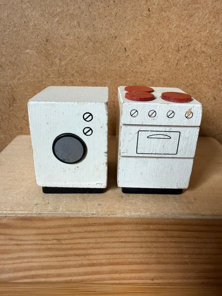 1:16 tofa wasmachine en gasoven - hxb 5.5x4cm - hout, Ophalen of Verzenden, Zo goed als nieuw, Poppenhuis