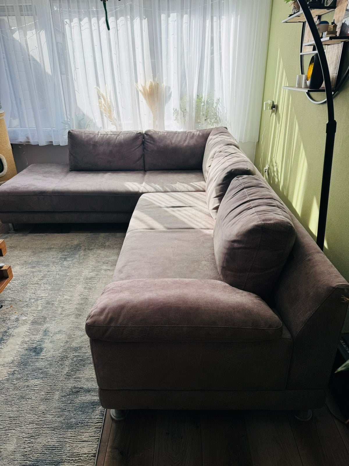 Comfortabele Hoekbank, Ophalen, 250 tot 300 cm, Gebruikt, 100 tot 125 cm