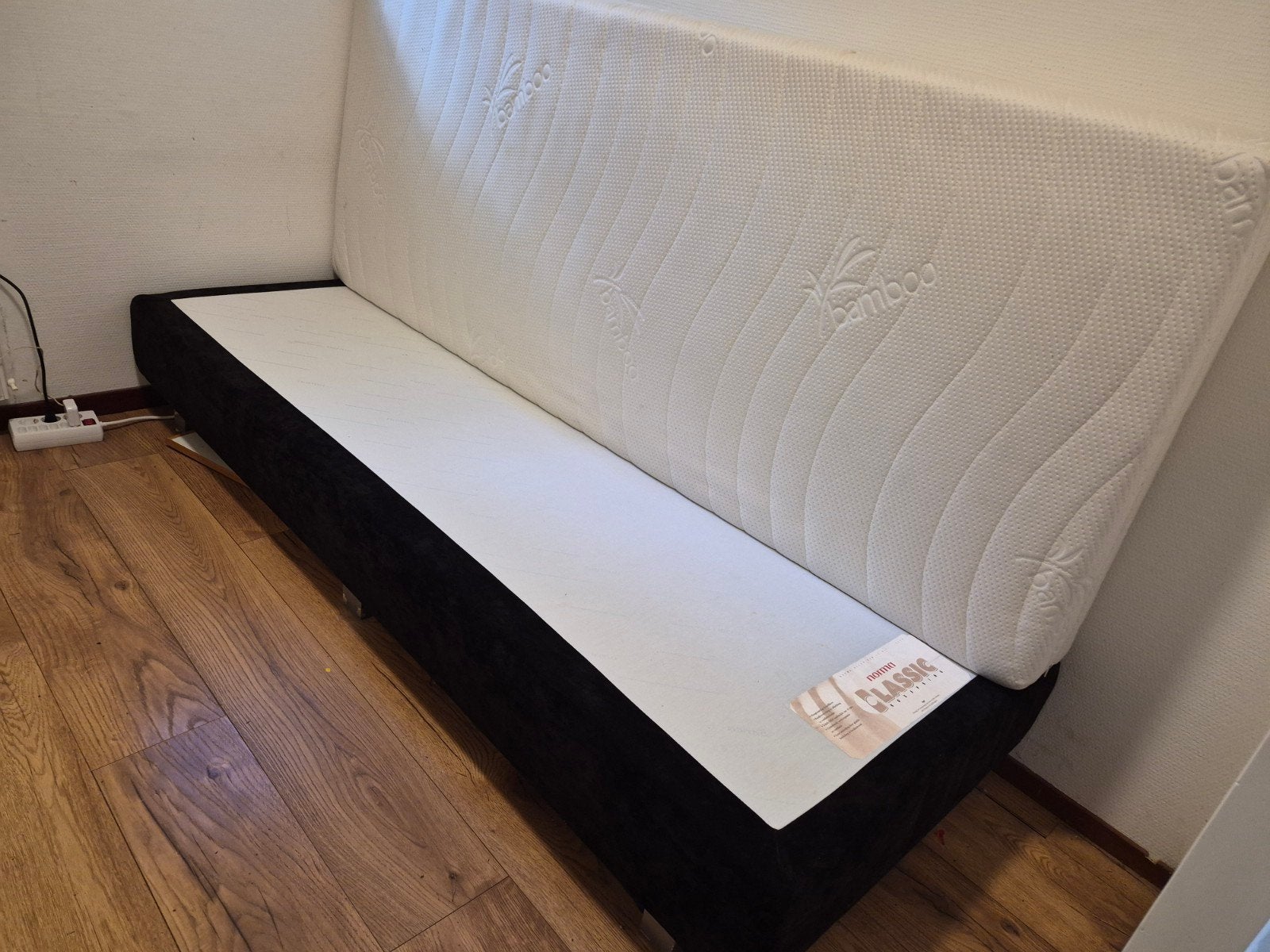 Eenpersoonsbed Norma Classic Boxspring 80x200 cm, Ophalen, Eenpersoons, Zwart, Zo goed als nieuw