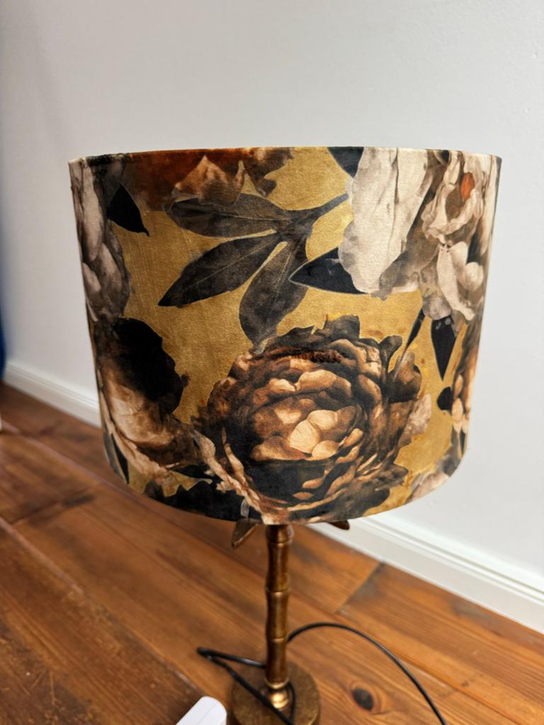 Lampenkap met bloemenprint - Goud/Bruin, Ophalen, Gebruikt, Bruin, Rond