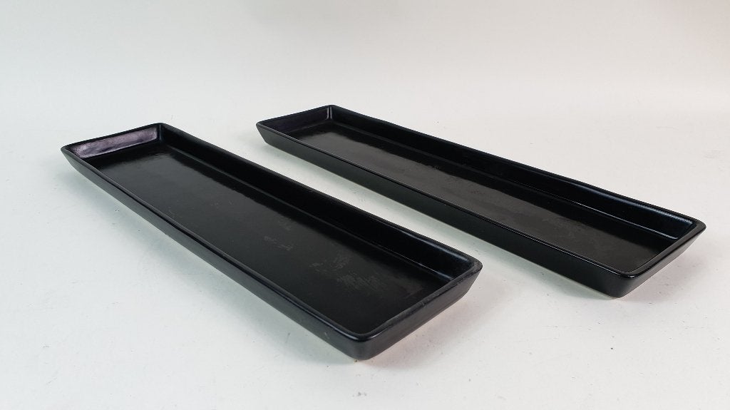 2x schaal voor kaarsen van Ikea, grijs / zwart. 5A3, Tweedehands verkoop, Tweedehands verkoop, Gebruikt, Ophalen of Verzenden