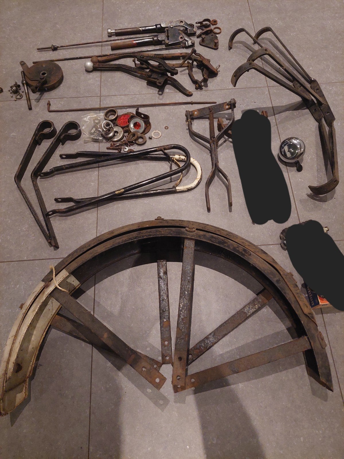 Antieke oldtimer bakfiets onderdelen, Ophalen, Bakfiets, Overige typen