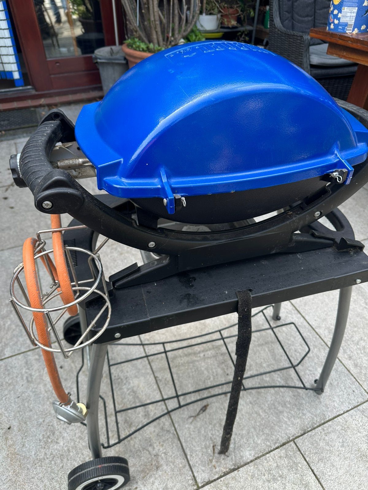 Weber Q1000 Gasbarbecue met onderstel - Blauw, Ophalen of Verzenden, Zo goed als nieuw