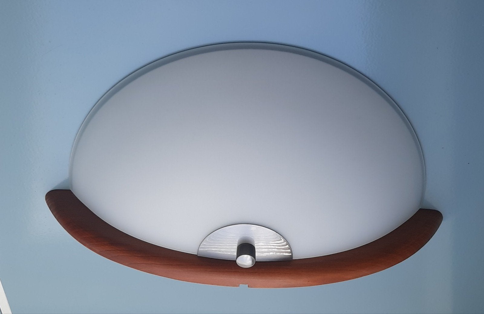 Vintage IKEA lamp- Hout en opaalglas, Ophalen of Verzenden