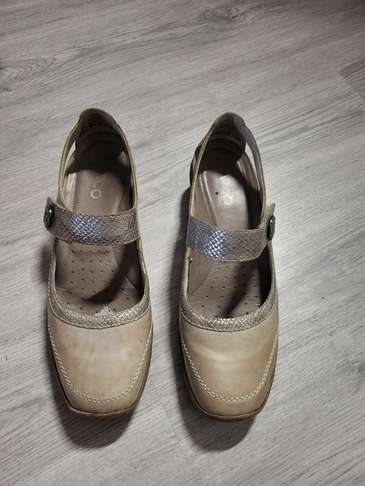 ECCO Ballerina's - Beige met zilveren accenten, Ophalen, Beige, ECCO, Ballerina's