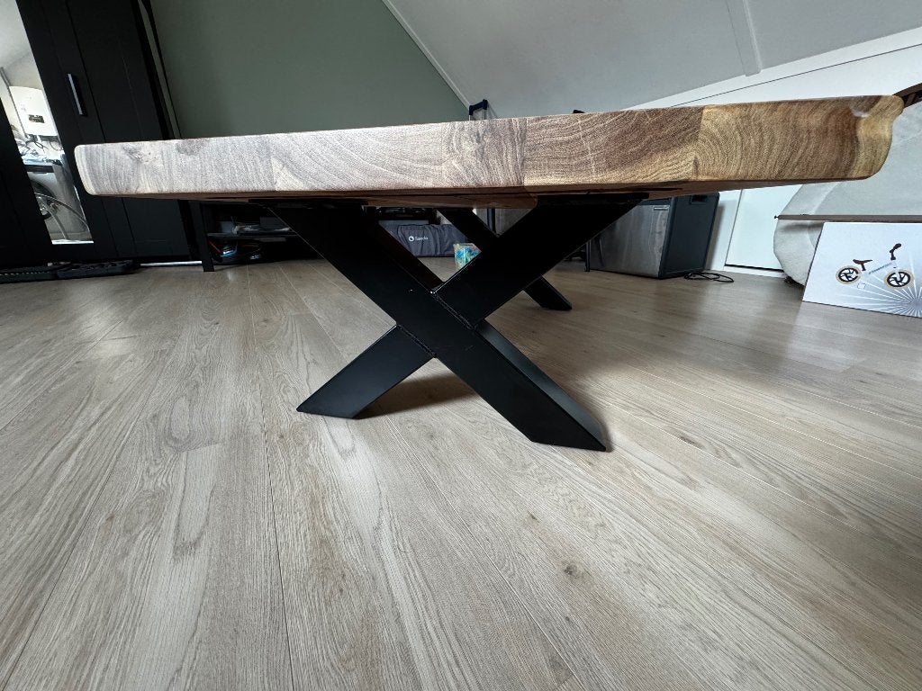 Salontafel Acaciahout, Ophalen, Gebruikt, 100 tot 150 cm, 50 tot 100 cm