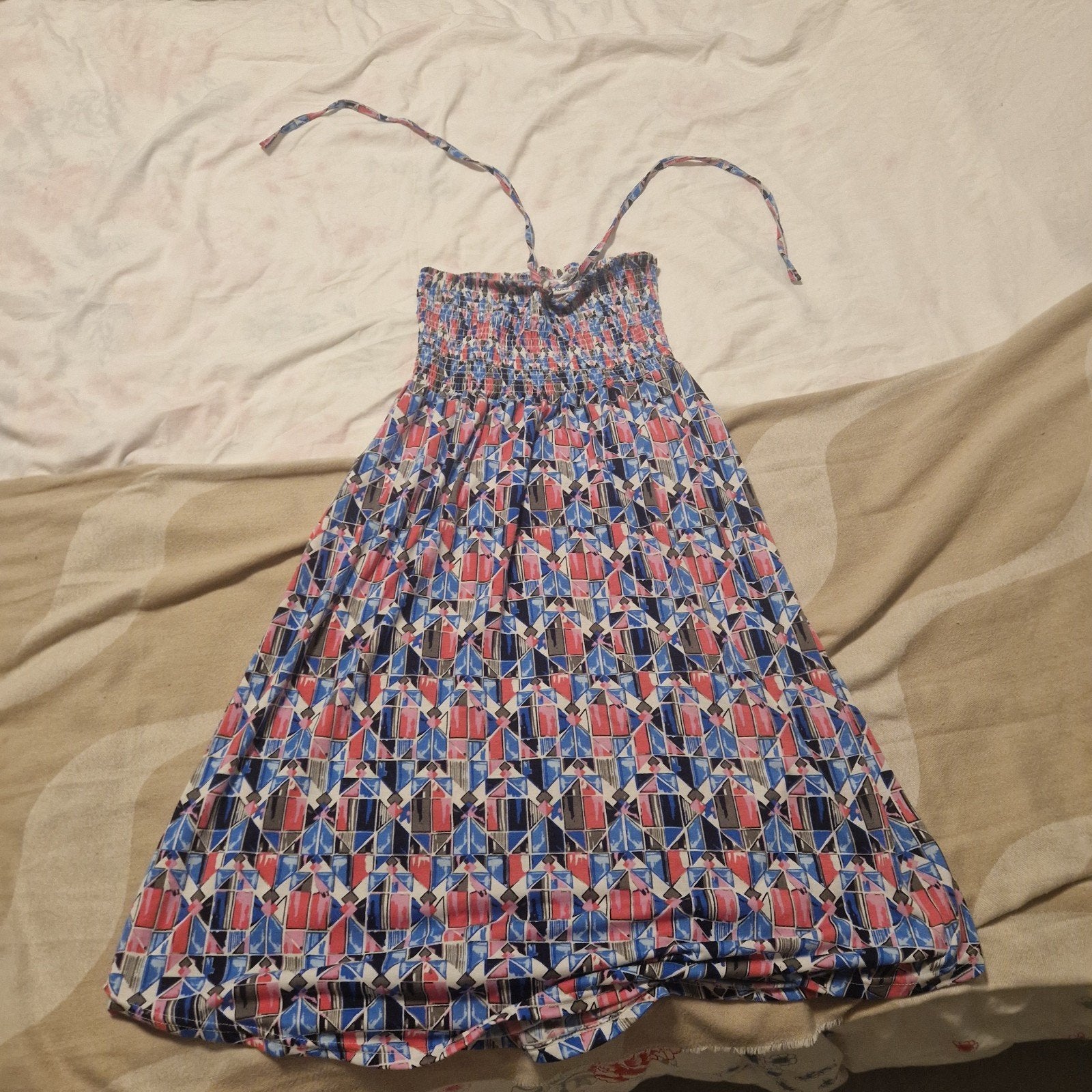 Zomerjurk met geometrische print, maat L, Meerkleurig, Nieuw, Ophalen of Verzenden, Knielengte