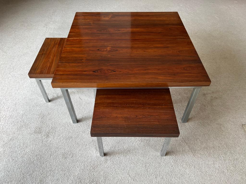 Vintage / origineel jaren ‘60 salontafel + 2 bijzettafeltjes, Ophalen, Gebruikt, 50 tot 100 cm, 50 tot 100 cm