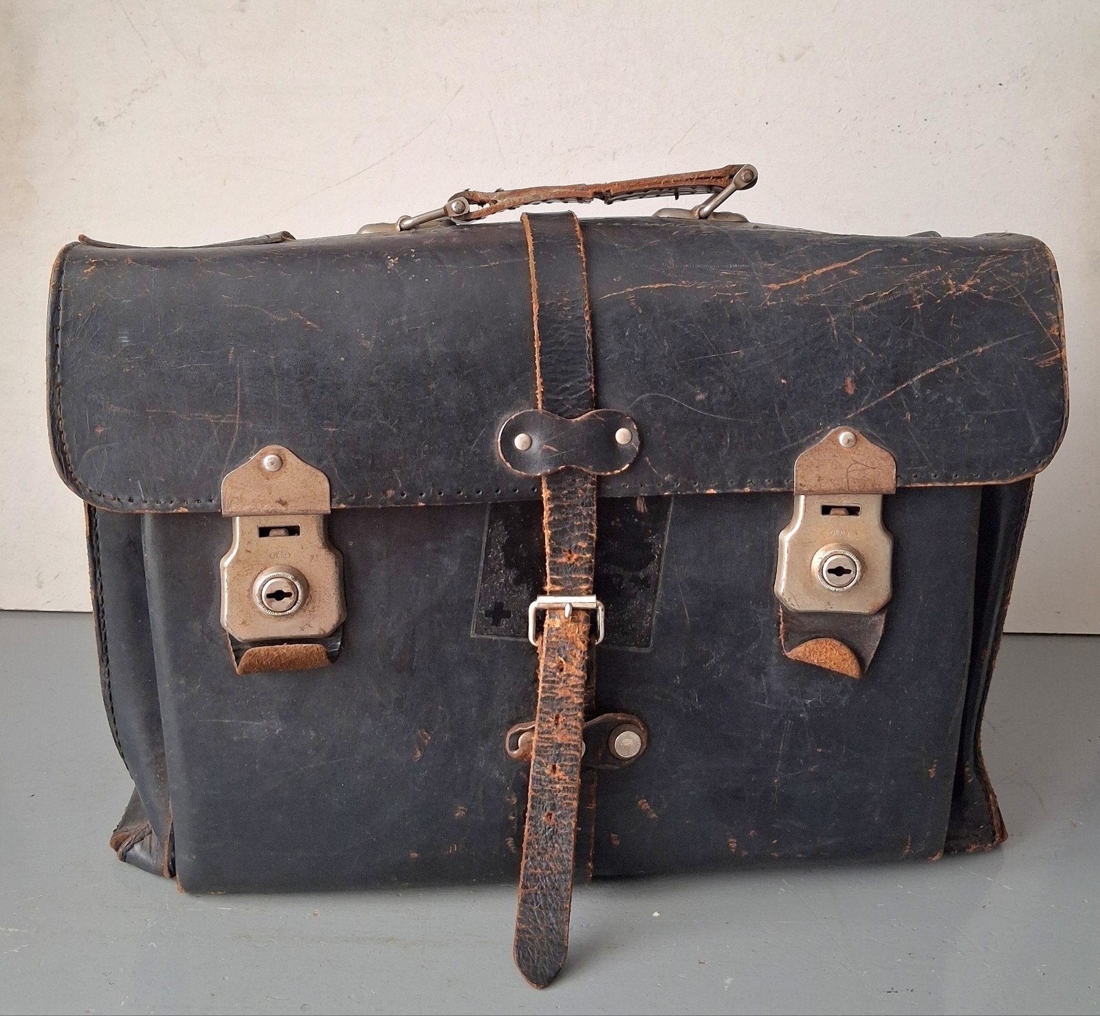 Vintage leren gereedschapskoffer, Ophalen of Verzenden