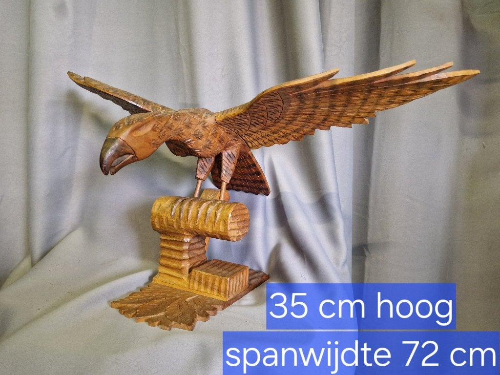 handgesneden grote houten roofvogel, Ophalen of Verzenden, Hout, Houtsnijwerk