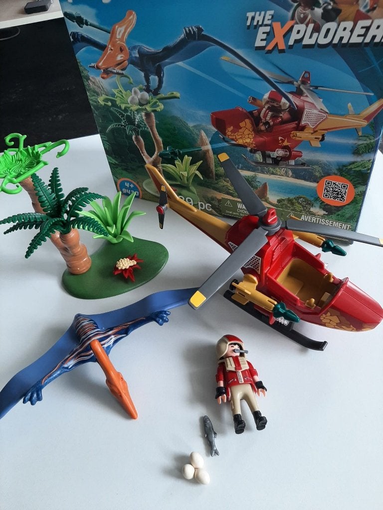 Playmobil helikopter met pteranodon (9430), Ophalen, Complete set, Voertuig, Zo goed als nieuw