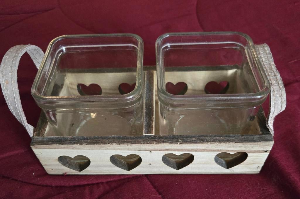 Decoratieve houten houder, Bruin, Gebruikt, Ophalen of Verzenden, Hout
