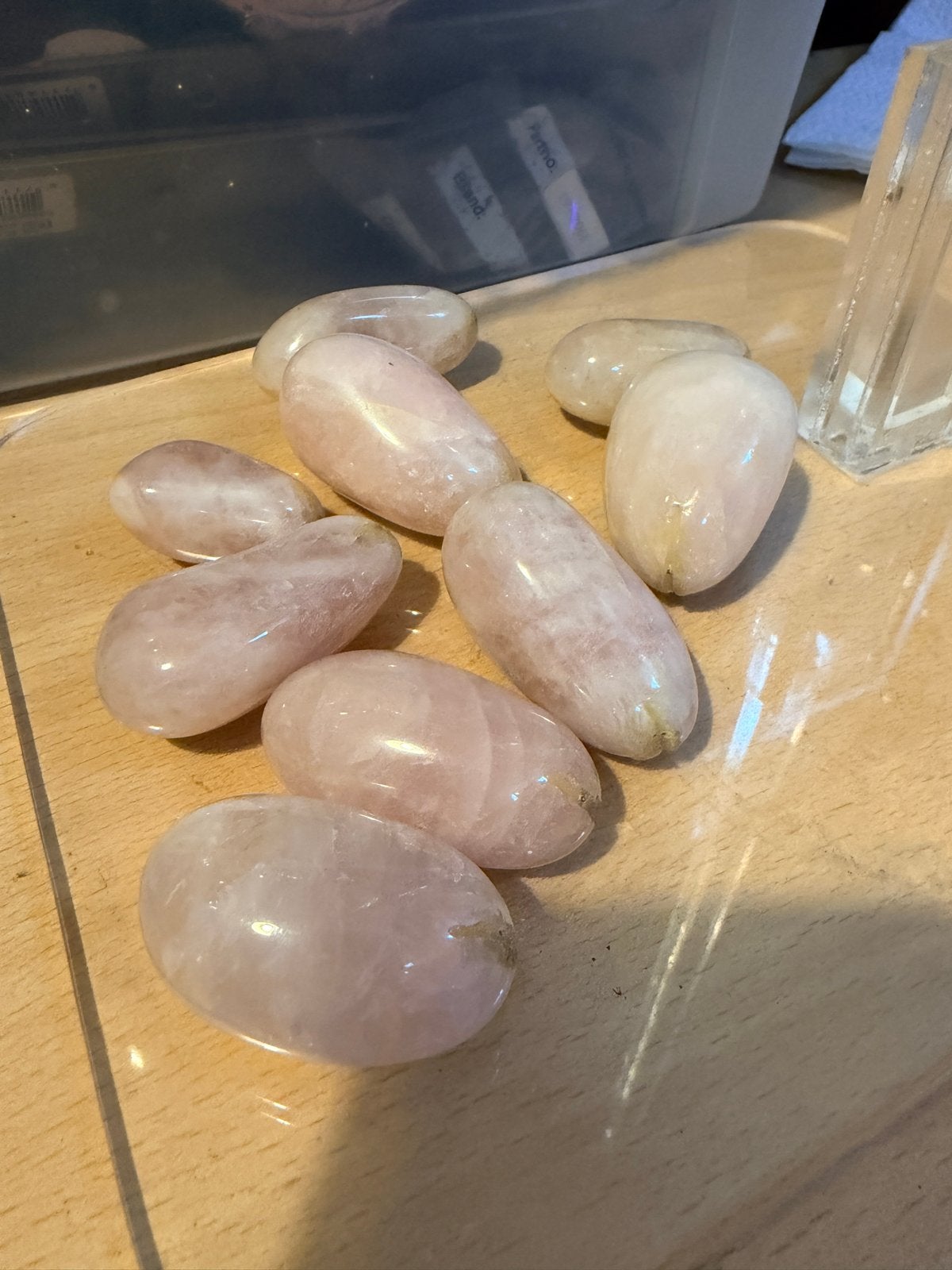 Rozenkwarts getrommelde stenen - set van 10, Ophalen of Verzenden, Gebruikt