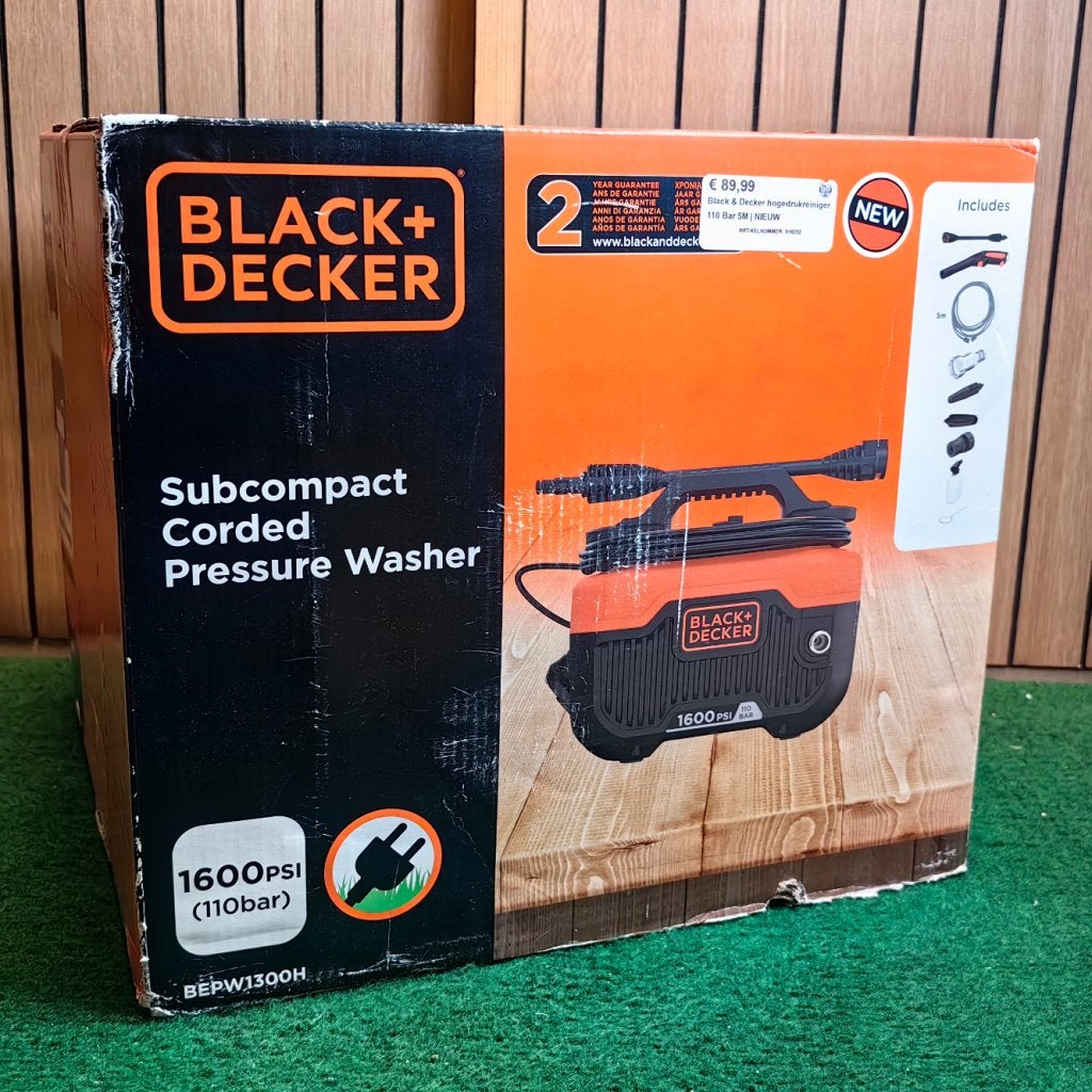 Black & Decker BEPW1300H-QS Hoge Druk Reiniger - Nieuw, Doe-het-zelf en Verbouw, Black en Decker, Nieuw, Support@blackendecker.com