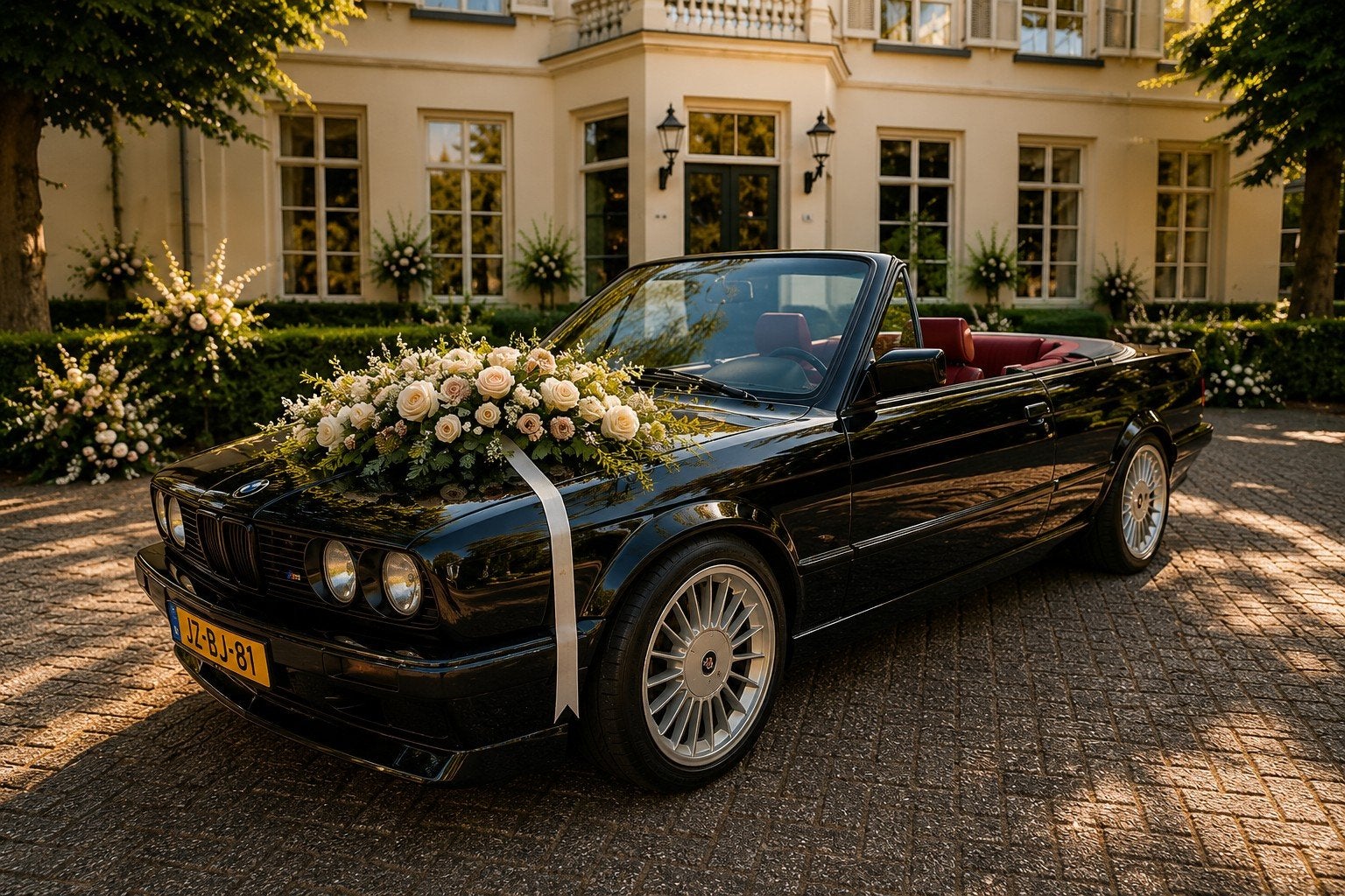 BMW 325 Cabrio Oldtimer Trouwauto Bruiloft Gala Examen, Diensten en Vakmensen, Verhuur | Auto en Motor, Met chauffeur, Trouwauto