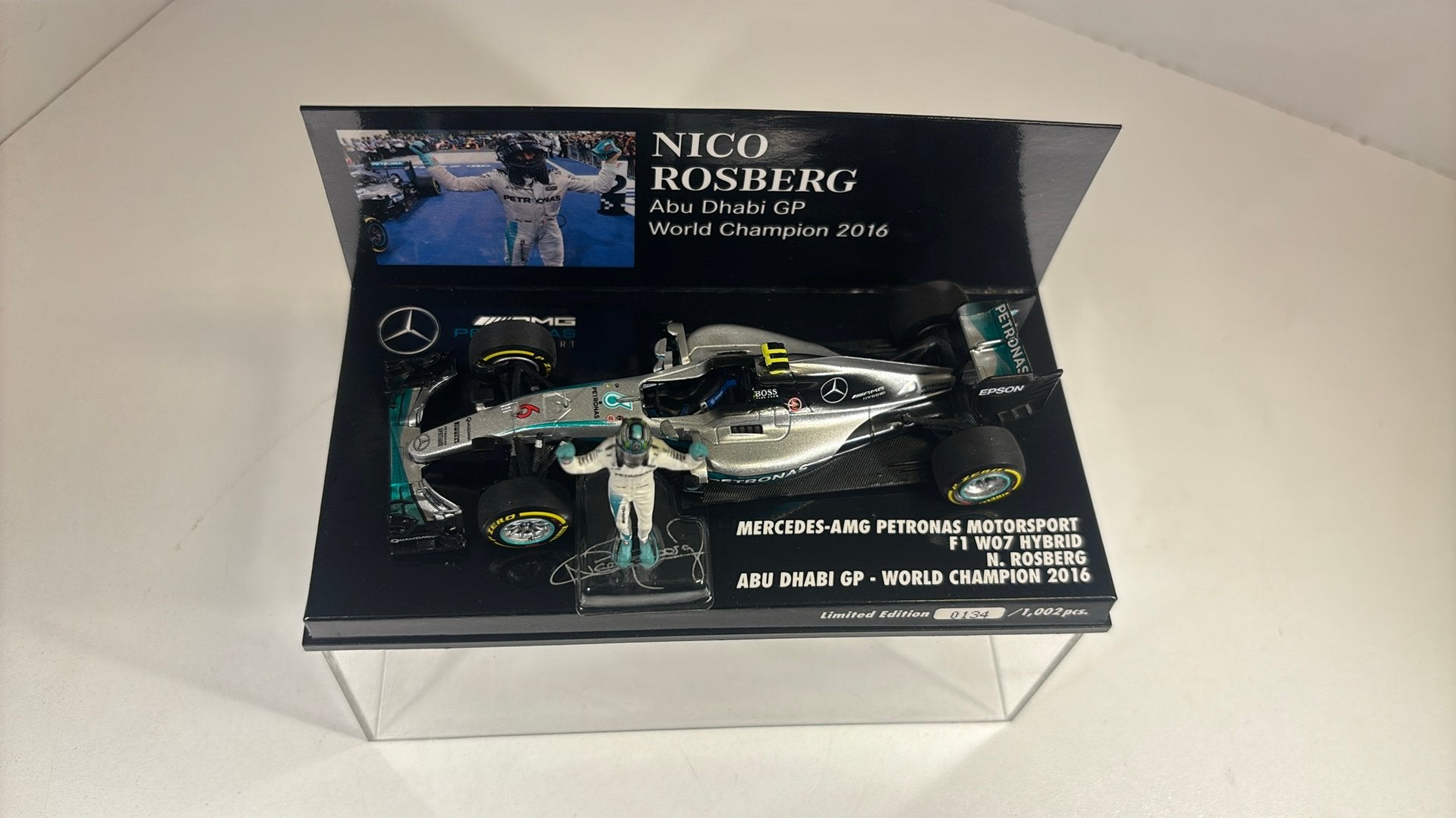 F1 mercedes wo7 n. Rosberg world champion 2016 minichamps, Auto, Ophalen of Verzenden, MiniChamps, A