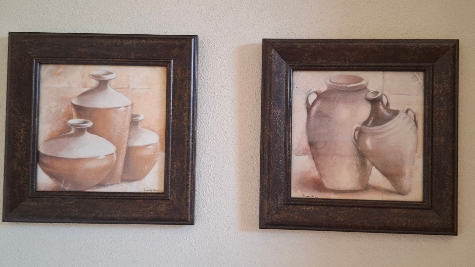 Set van 2 ingelijste prints met vazen, 50 – 75, Minder dan 50 cm, Ophalen of Verzenden, Print