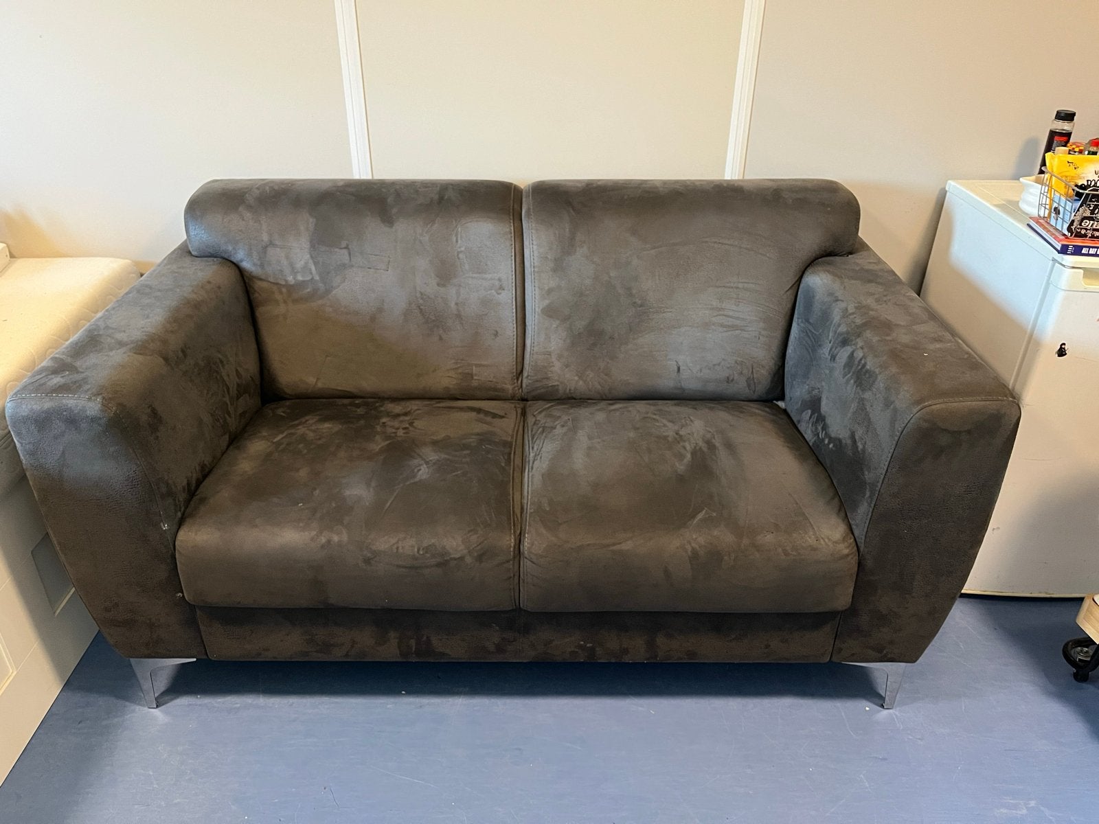 Comfortabele tweepersoonsbank - Grijs, Ophalen, Gebruikt, 150 tot 200 cm, Tweepersoons