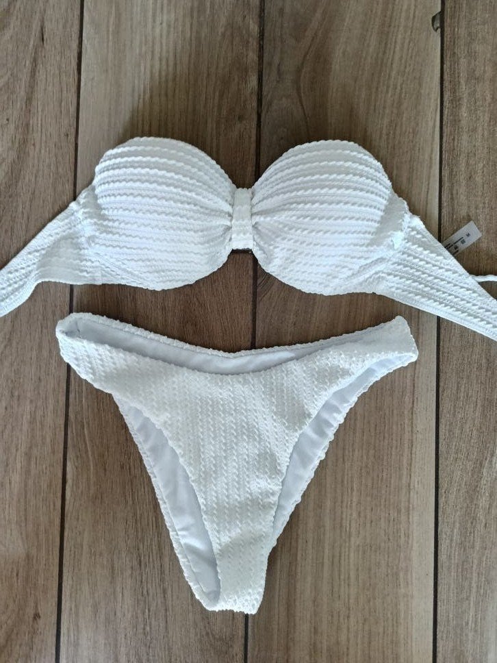 Witte bikini met textuur, maat M SheIn, Wit, Nieuw, Ophalen of Verzenden, Onbekend