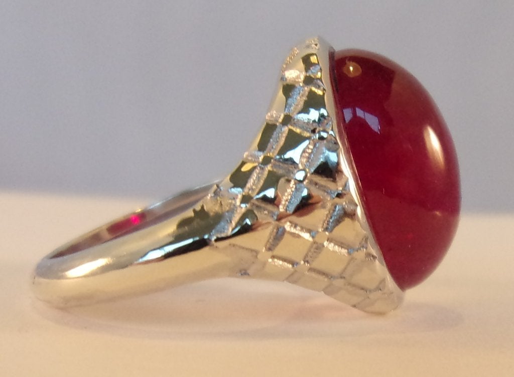 Nieuwe witgouden ring voor dames met Robijn, Sieraden, Tassen en Uiterlijk, Verzenden, Nieuw, 17 tot 18, Met edelsteen