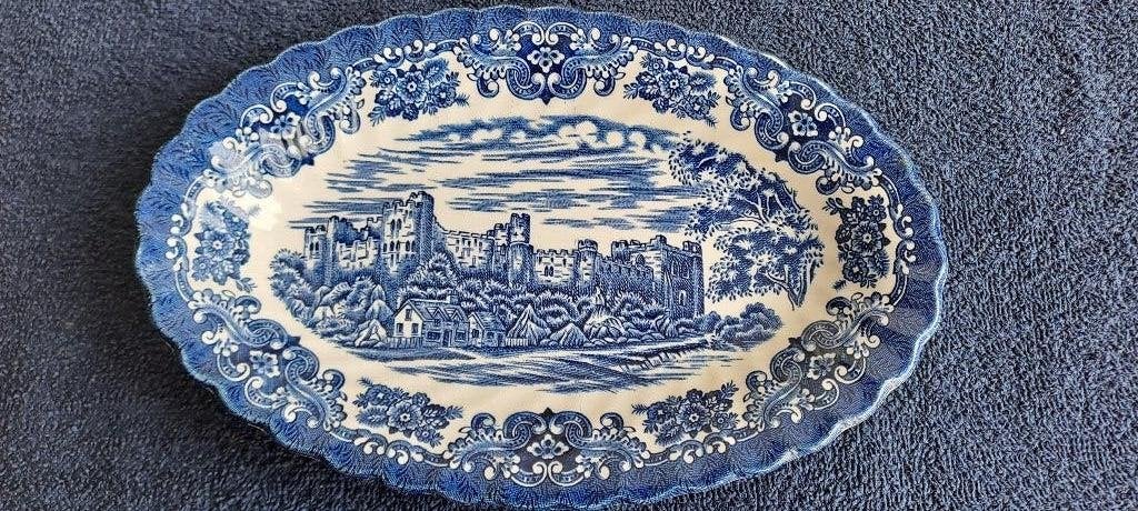 Tudor Blauw ovaal schaaltje, Ophalen of Verzenden