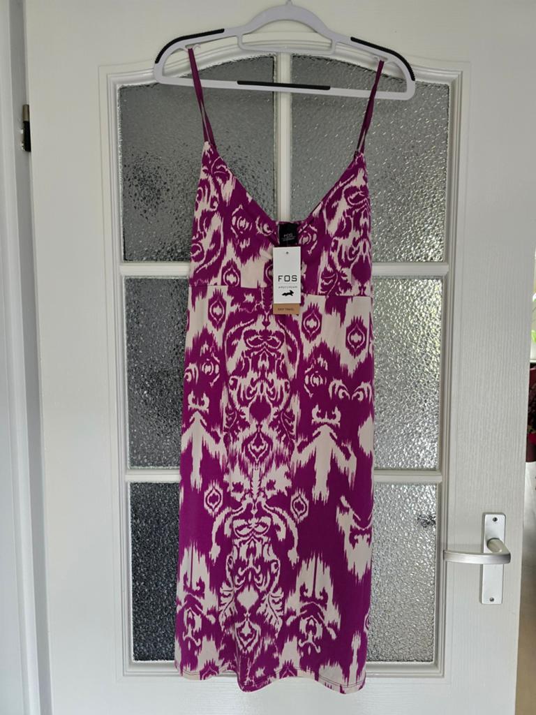 Nieuw fos Amsterdam jurk xl paars wit travel, Paars, Maat 46/48 (XL) of groter, Nieuw, Ophalen of Verzenden