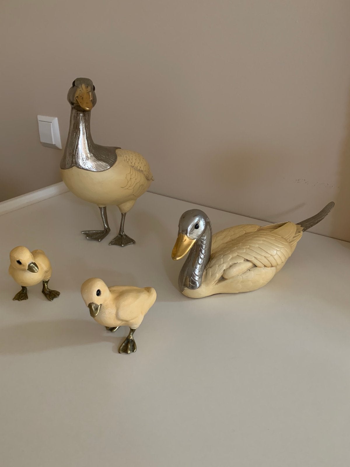 Setje moeder vader eend met jong, Ophalen of Verzenden, Zo goed als nieuw, Poppenhuis