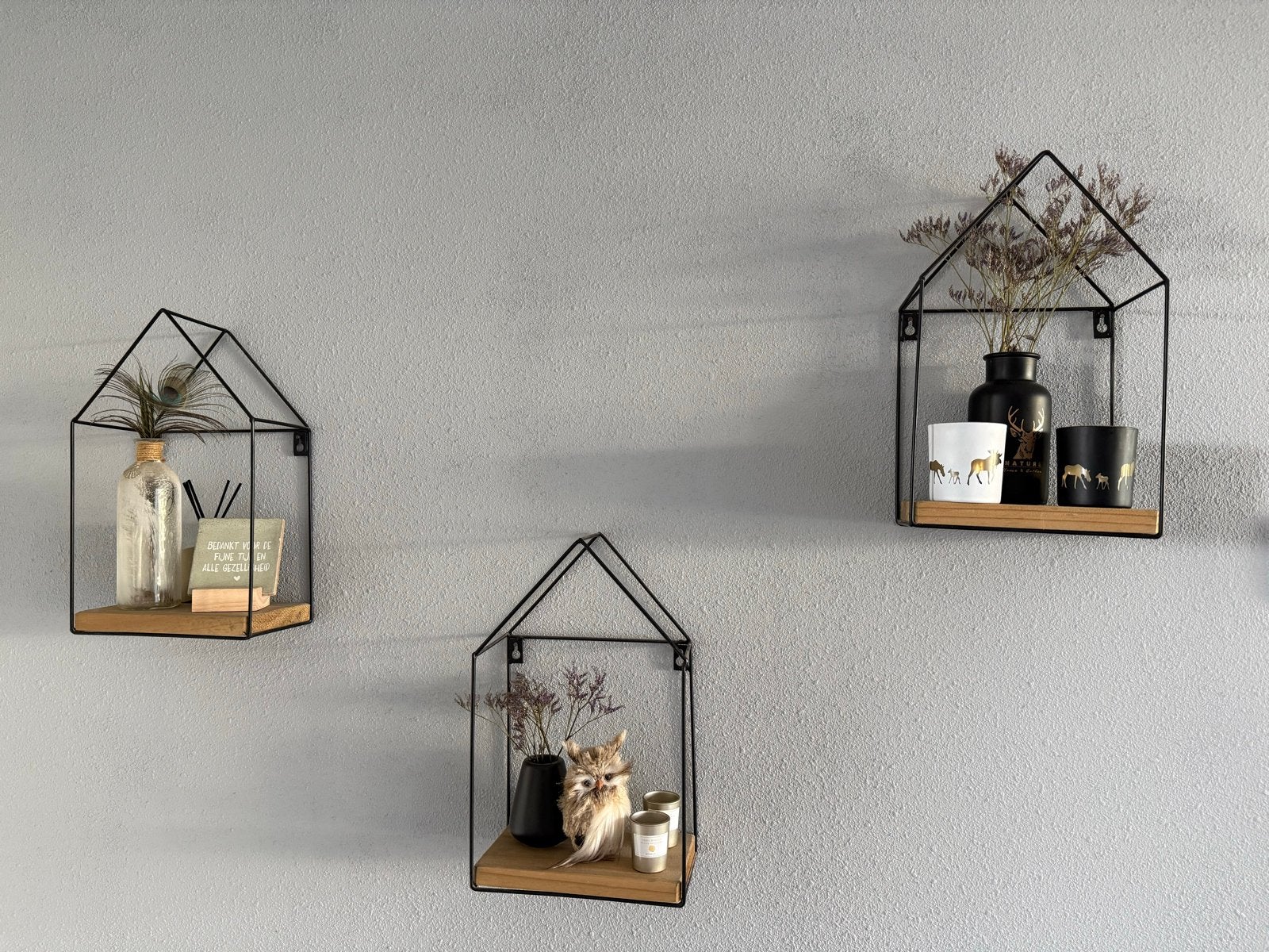 Set van 3 wandrekjes in huisvorm (exclusief decoratie), Ophalen, Zo goed als nieuw
