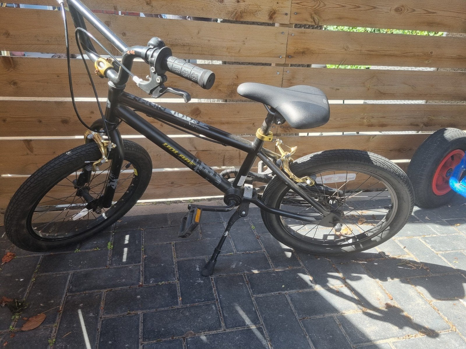 Zwarte BMX-fiets voor kinderen, Fietsen en Brommers, Fietsen | Crossfietsen en BMX, Ophalen, Staal, Voetsteunen, 16 tot 20 inch
