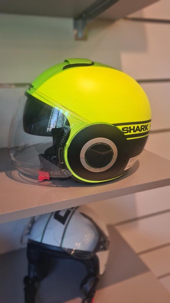 NIEUWE Fluor gele Shark Nano maat S (56), Nieuw met kaartje, Jethelm, Shark, Ophalen of Verzenden