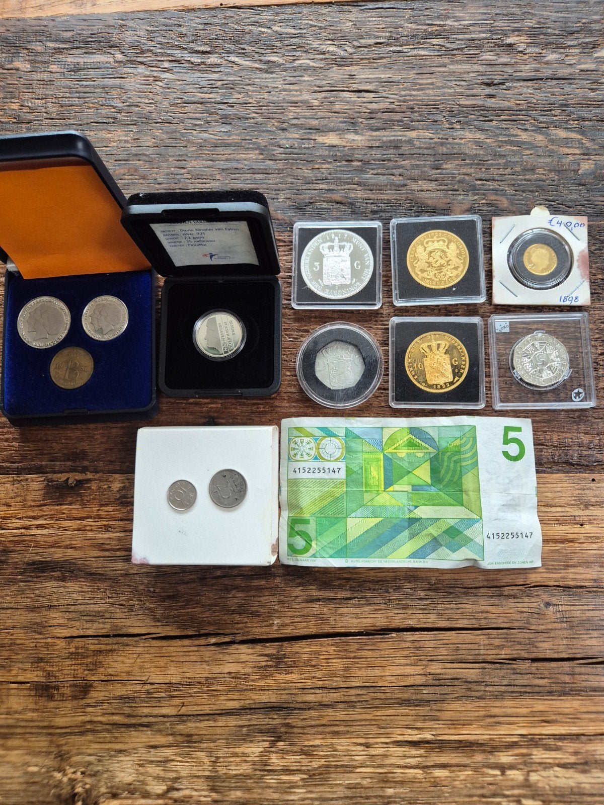 Diverse Nederlandse munten en bankbiljetten, Ophalen, Setje, Goud, Overige waardes