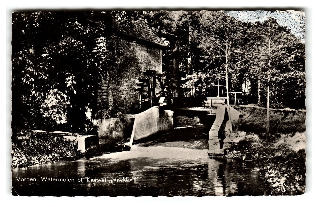 Vorden, Watermolen bij Kasteel "Hackfort" Zie beschrijving, Verzenden, 1940 tot 1960, Gelopen, Gelderland