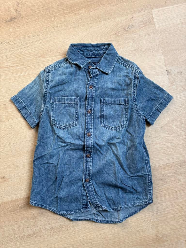 Stoere spijkerblouse maat 116, Ophalen of Verzenden, Gebruikt, Jongen, Overhemd of Blouse