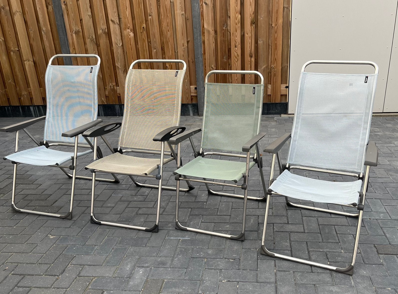 4 camping stoelen, Caravans en Kamperen, Ophalen of Verzenden, Gebruikt, Campingstoel