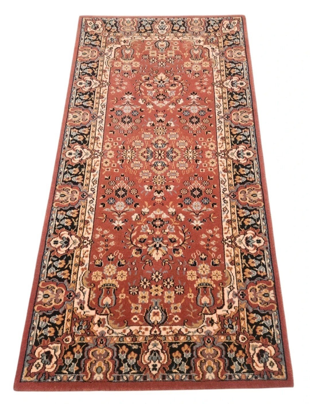 Vintage oosters wol vloerkleed floral pink NEW 83x160cm