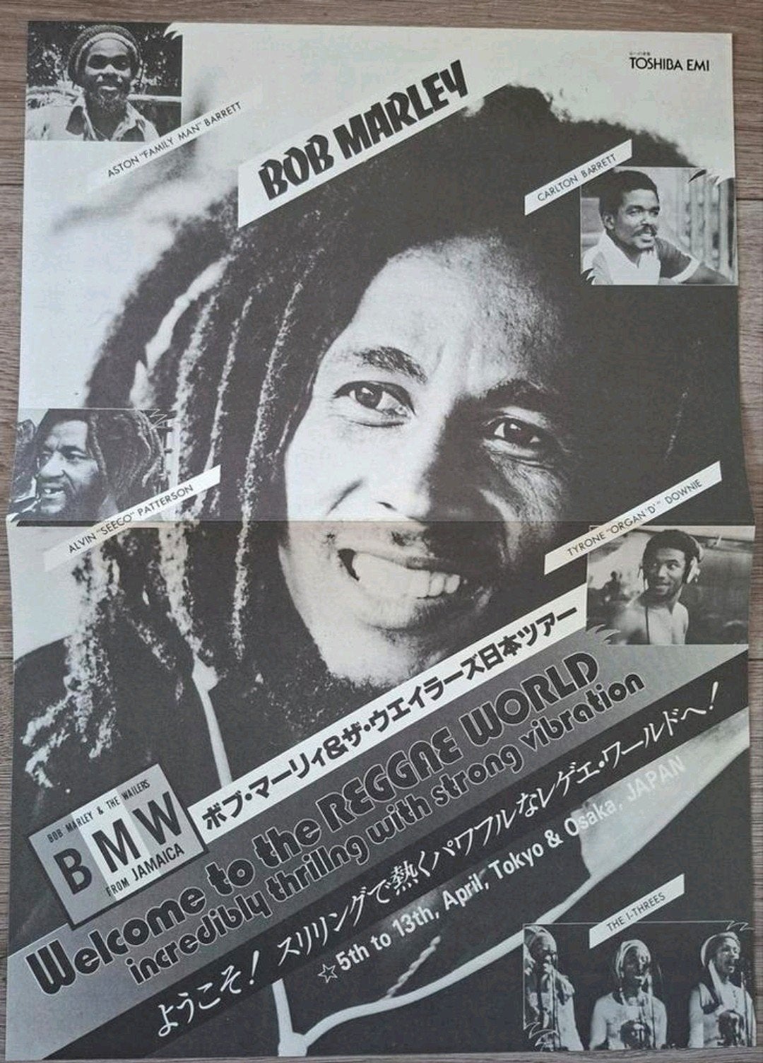 Bob Marley Originele Tourposter Japan 1979, Ophalen of Verzenden, Zo goed als nieuw, Rechthoekig Staand, Muziek