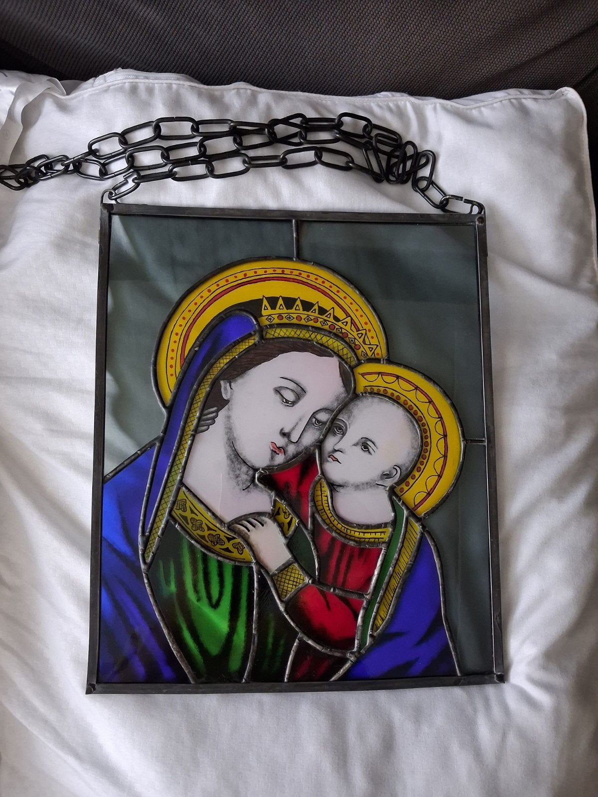 MARIA (religie) - Tiffany - glas in lood - Raamhanger, Ophalen, Nieuw, Glas