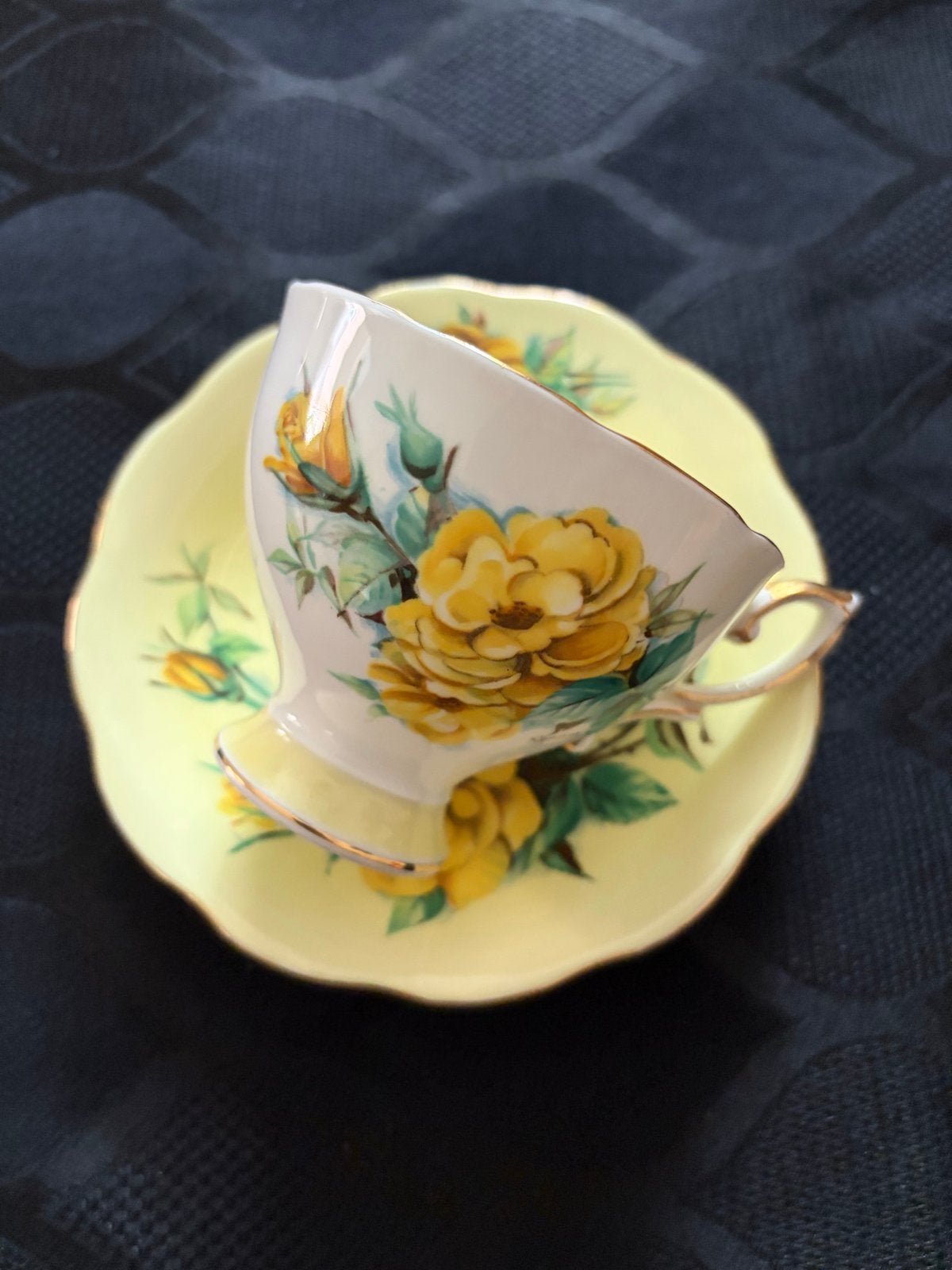 Vintage Royal Standard the 'Mimosa' theekop en schotel, Antiek en Kunst, Ophalen of Verzenden