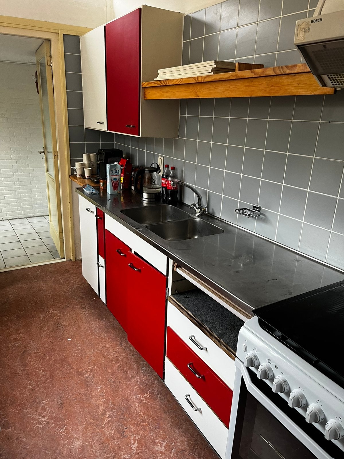 Bruynzeel keuken - Piet Zwart - Gebruikt - Rood/wit, Ophalen, Zo goed als nieuw, Wit