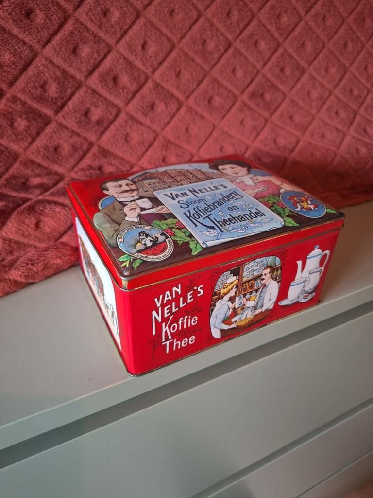 Bewaarblik van Nelle's koffie en thee, Verzamelen, Blikken, Ophalen of Verzenden, Gebruikt, Koffie, Van Nelle