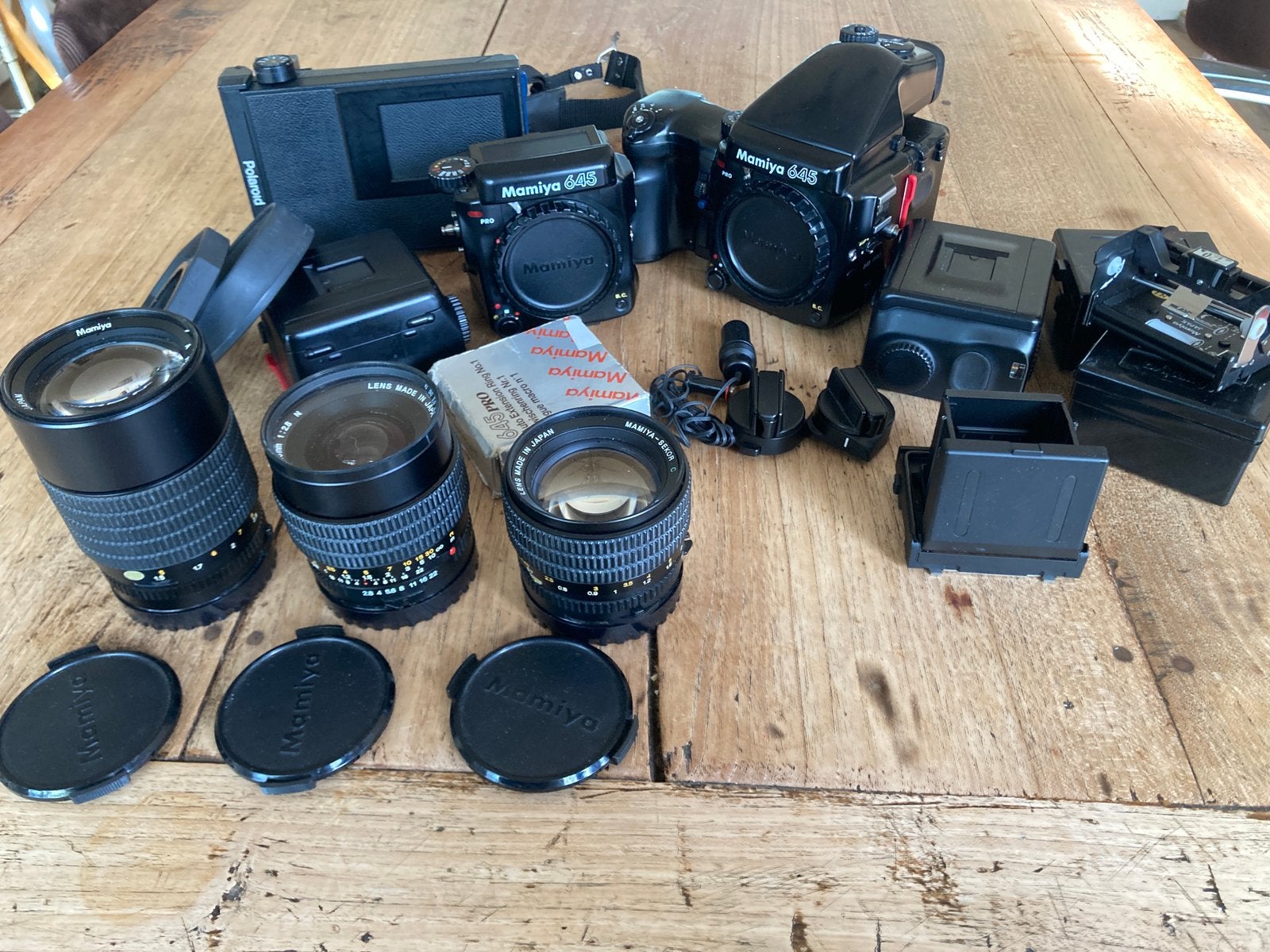 Mamiya 645 pro zeer complete set, Ophalen, Gebruikt, Spiegelreflex