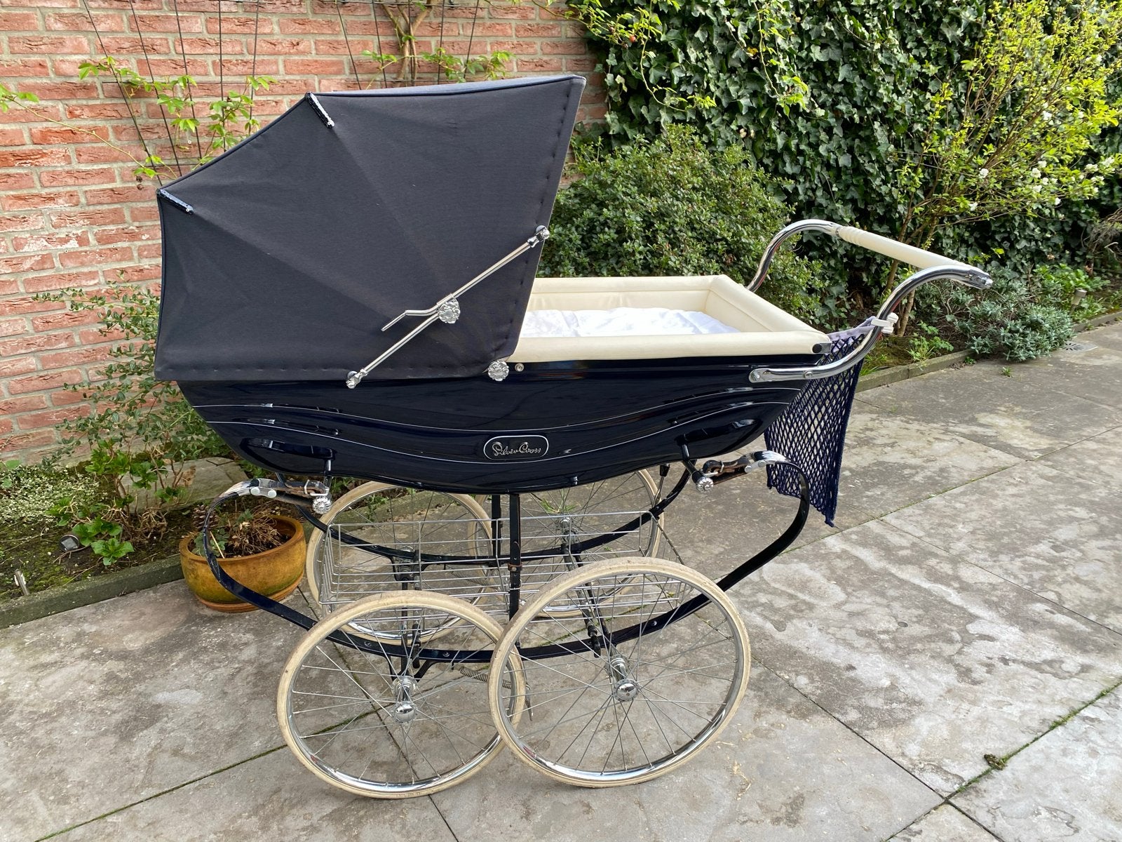 Silver Cross Balmoral donkerblauw Vintage, Kinderen en Baby's, Kinderwagens en Combinaties, Ophalen, Gebruikt, Kinderwagen, Overige merken