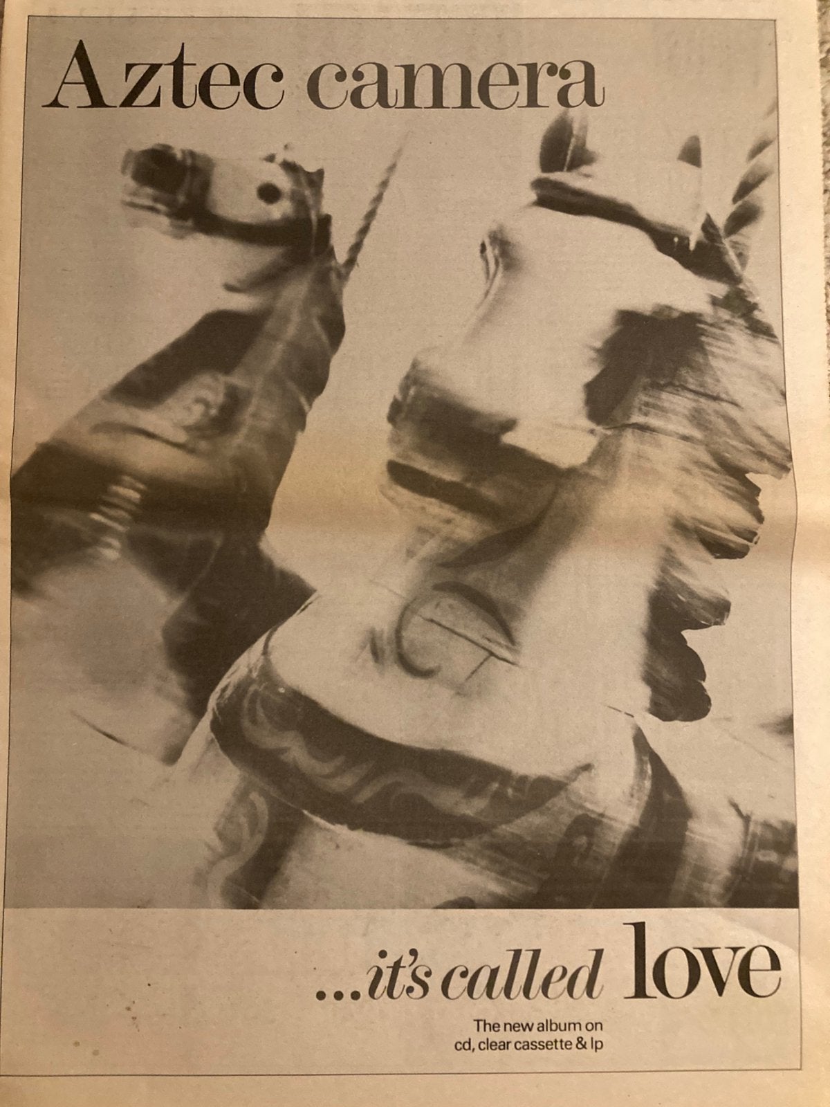 AZTEC CAMERA It’s Called Love release A3 advertentie, Ophalen of Verzenden, Zo goed als nieuw, A1 t/m A3
