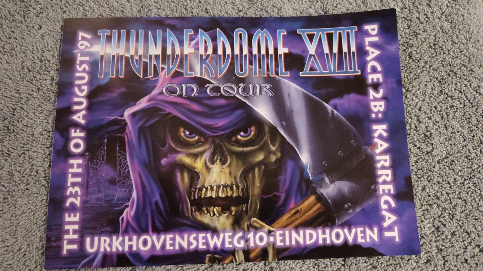 Thunderdome 17 On Tour Karregat Eindhoven Flyer, A4 of kleiner, Ophalen of Verzenden, Muziek, Rechthoekig Staand
