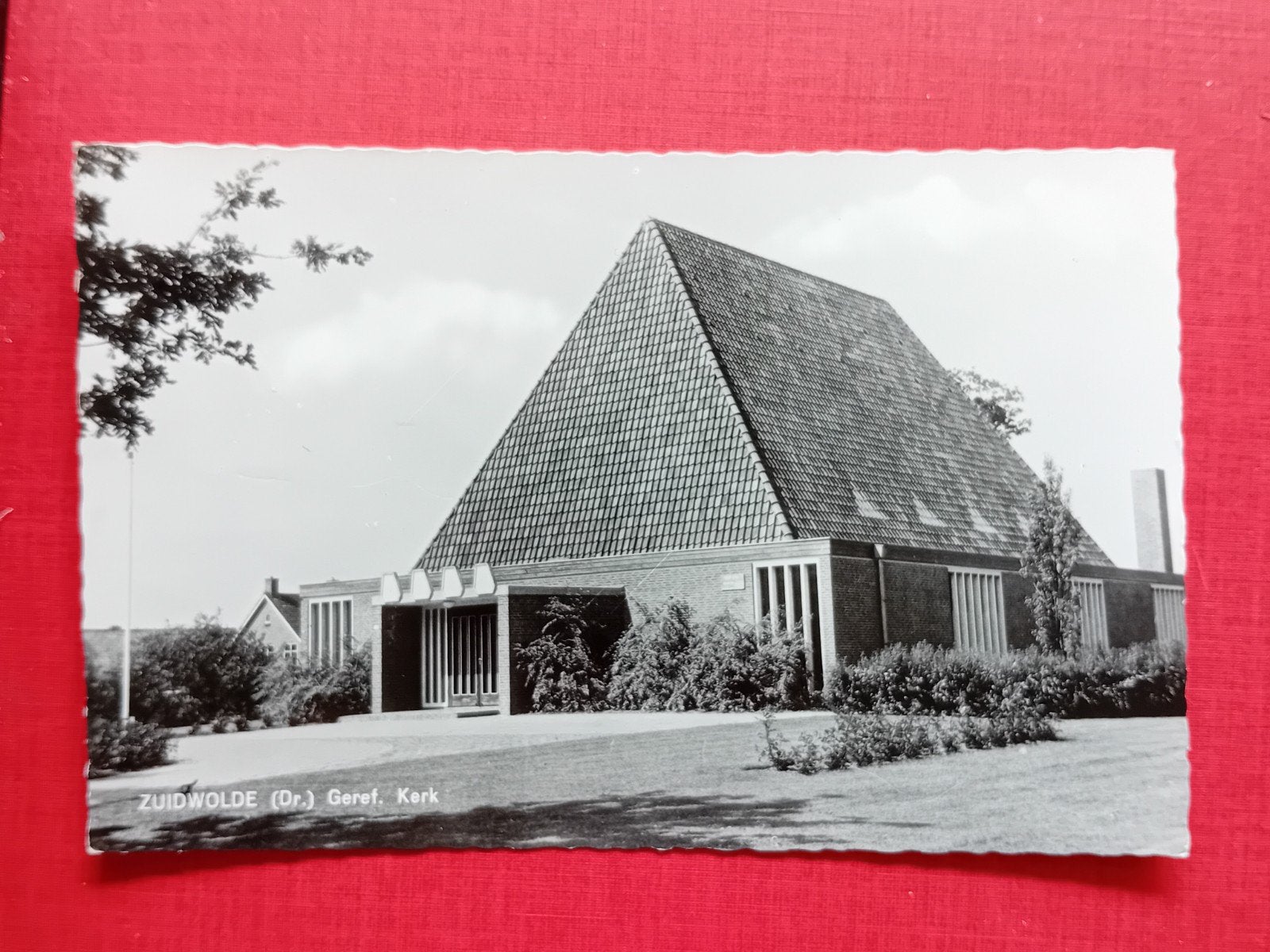 Zuidwolde (Dr.) Geref. Kerk - Oude Ansichtkaart, Verzamelen, Ansichtkaarten | Nederland, Ophalen of Verzenden, 1940 tot 1960, Ongelopen