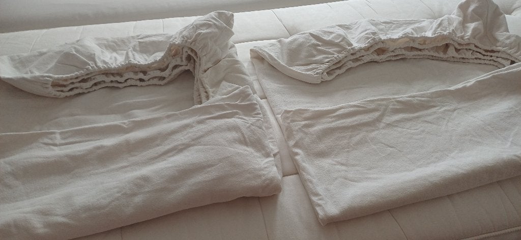 NIET GEBRUIKT NIEUW  WIT BEDDENGOED 240-200 CM BIJ 25 CM, Ophalen, Lits-jumeaux, Wit, Overige typen