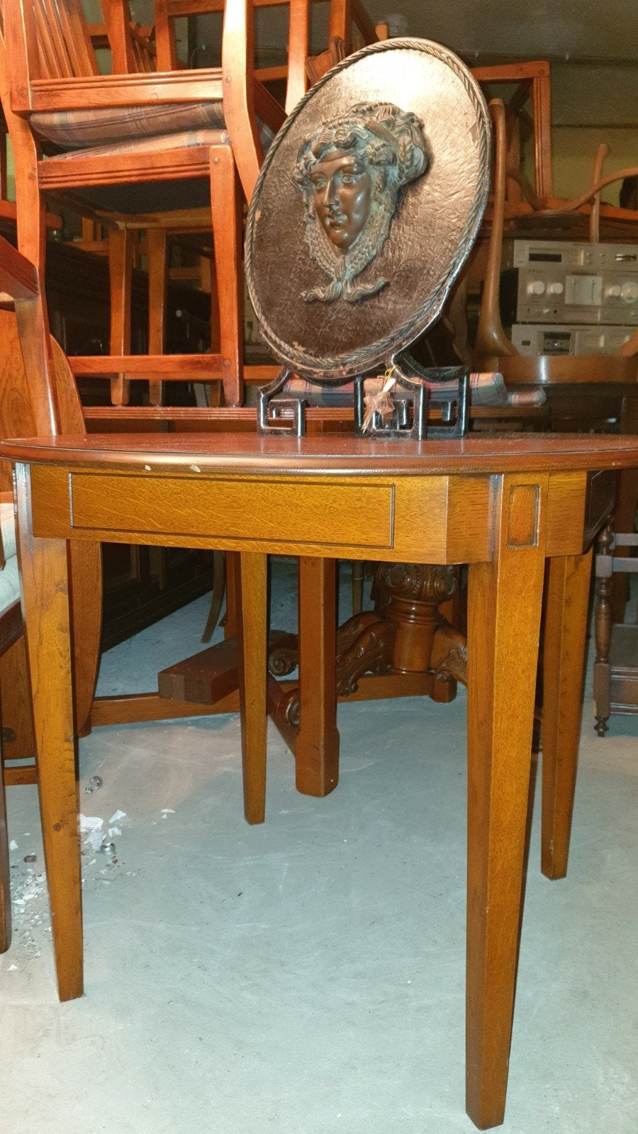Elegante Jugendstil Bijzettafel met Lade, Ophalen, Minder dan 55 cm, 45 tot 60 cm