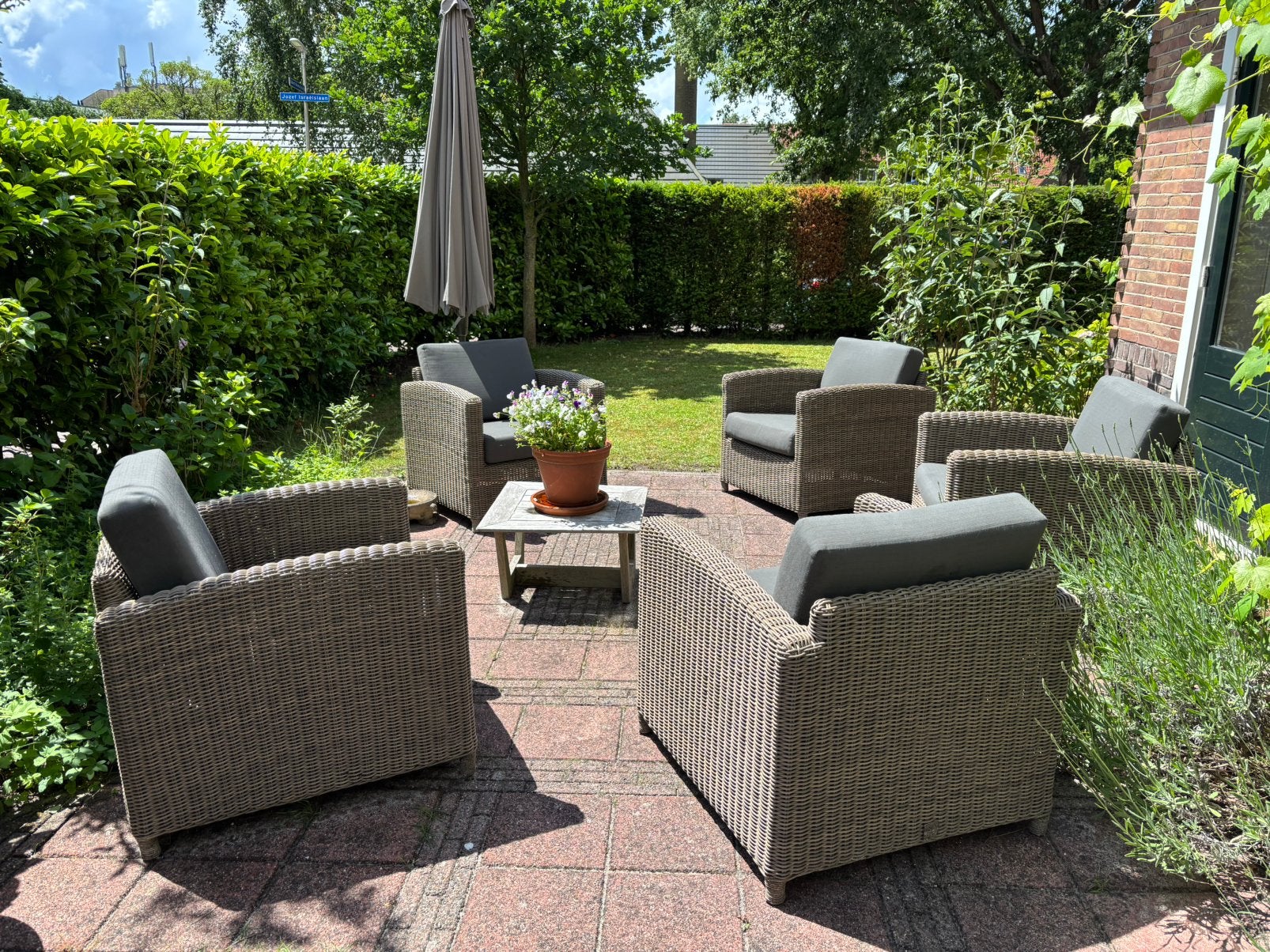 4x 4 Seasons Outdoor (4SO) stoelen met all weather kussens, Ophalen, 4 zitplaatsen, Zo goed als nieuw, Loungeset