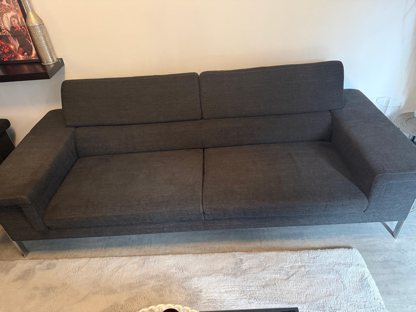 Bankstel me eettafel en stoelen te koop, Ophalen of Verzenden, Zo goed als nieuw, 75 tot 100 cm