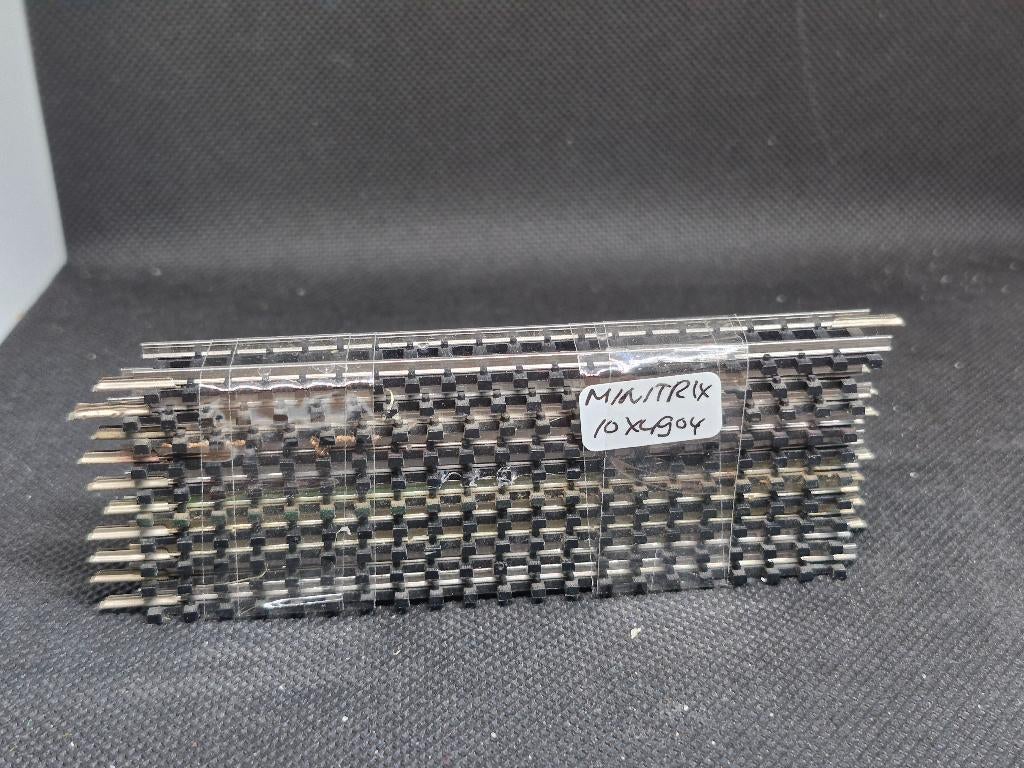 Minitrix 4904 - 10x rechte rail L 104,2mm (15047), Gebruikt, Gelijkstroom, Trix, Rails
